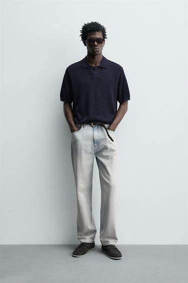 Zara POLO OD SVILE I LANA – mornarsko tamnoplava