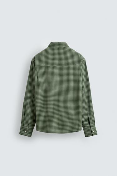 CHEMISE REGULAR FIT À CARREAUX - Vert moyen de Zara - Image 7