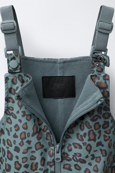 RUBBERISED ANIMAL PRINT WATER-RESISTANT DUNGAREES - Petrol blue by Zara - Image 2