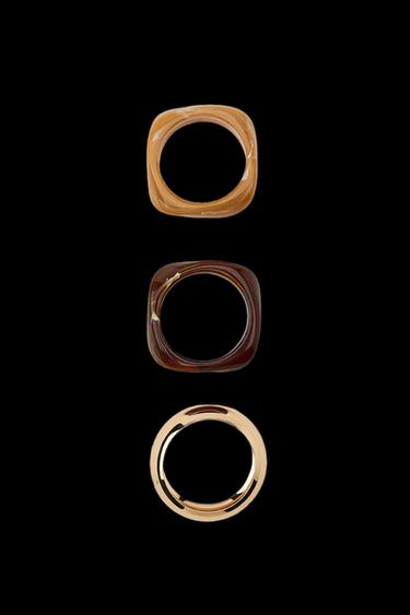 PACK 3 PULSERAS RÍGIDAS - Marrón de Zara