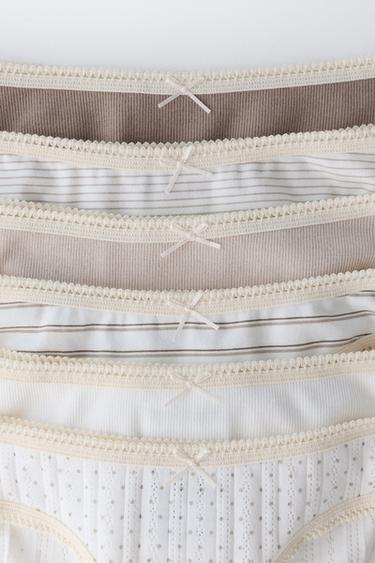 Zara AGES 6-14/ SIX-PACK OF PRINTED UNDERWEAR - taupe brown