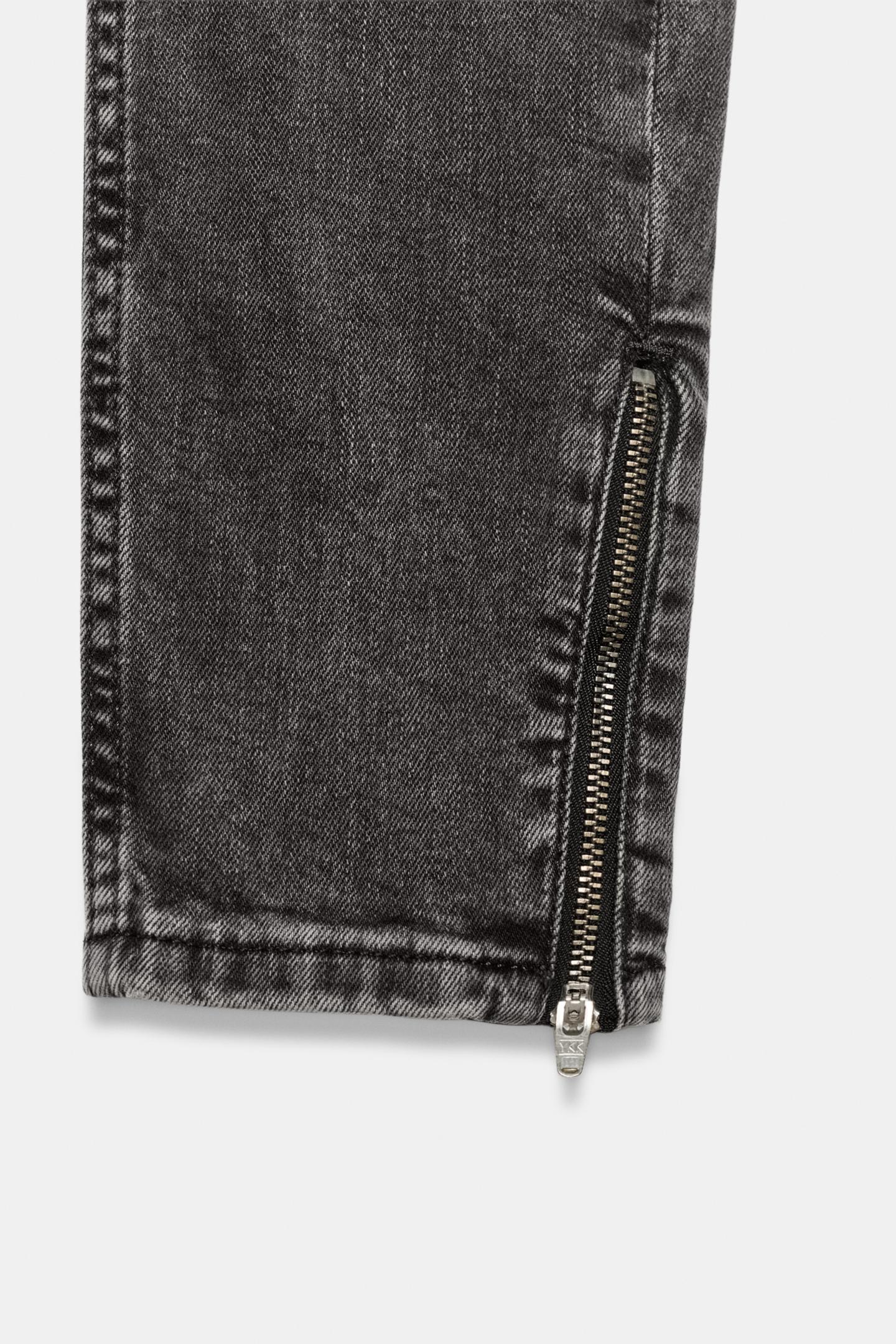 Женские джинсы Zara Z1975 Low Rise Skinny Zipper, цвет: Чёрный — фото 8