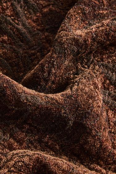 PLAID CHENILLE JACQUARD - Rose de Zara