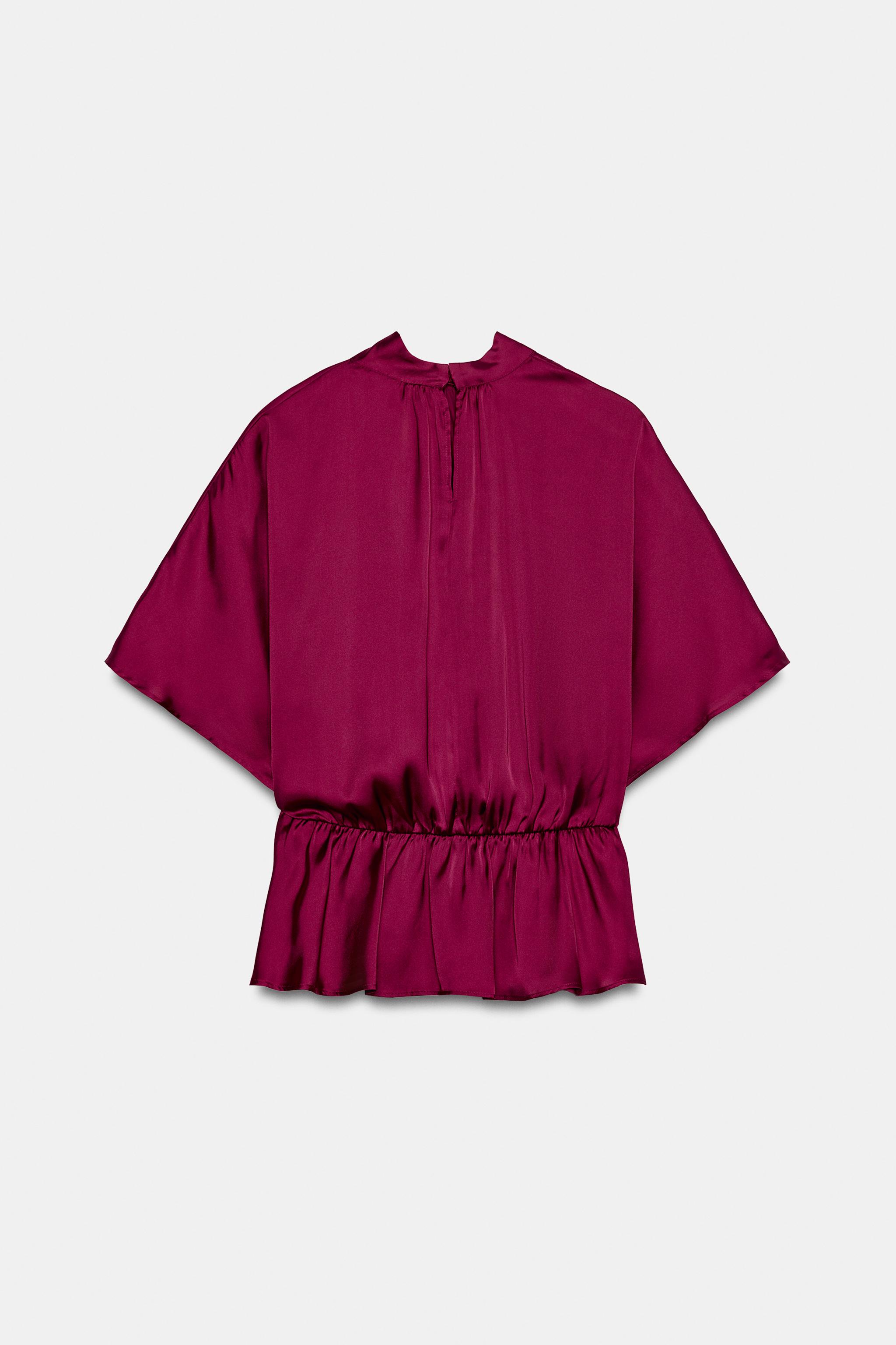 SATIN DRAPED BLOUSE