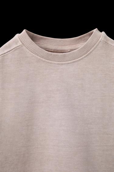 GARMENT-DYE-T-SHIRT MIT CUT-OUTS - Hellbeige von Zara