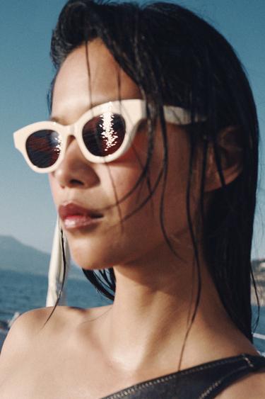 LUNETTES DE SOLEIL ŒIL-DE-CHAT PREPPY - Écru de Zara - Image 1