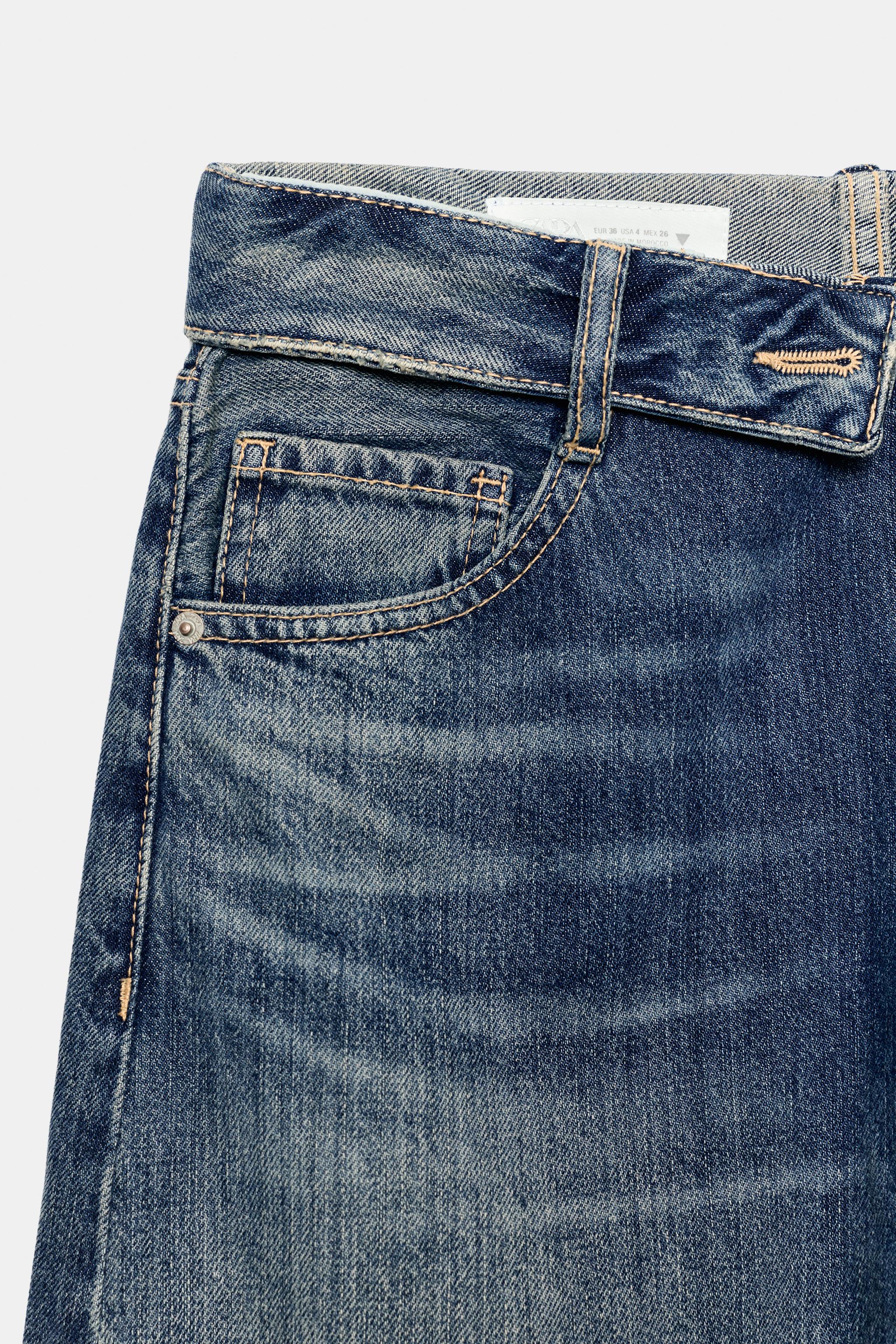JEANS TRF TAILLE MI-HAUTE À CEINTURE REPLIÉE