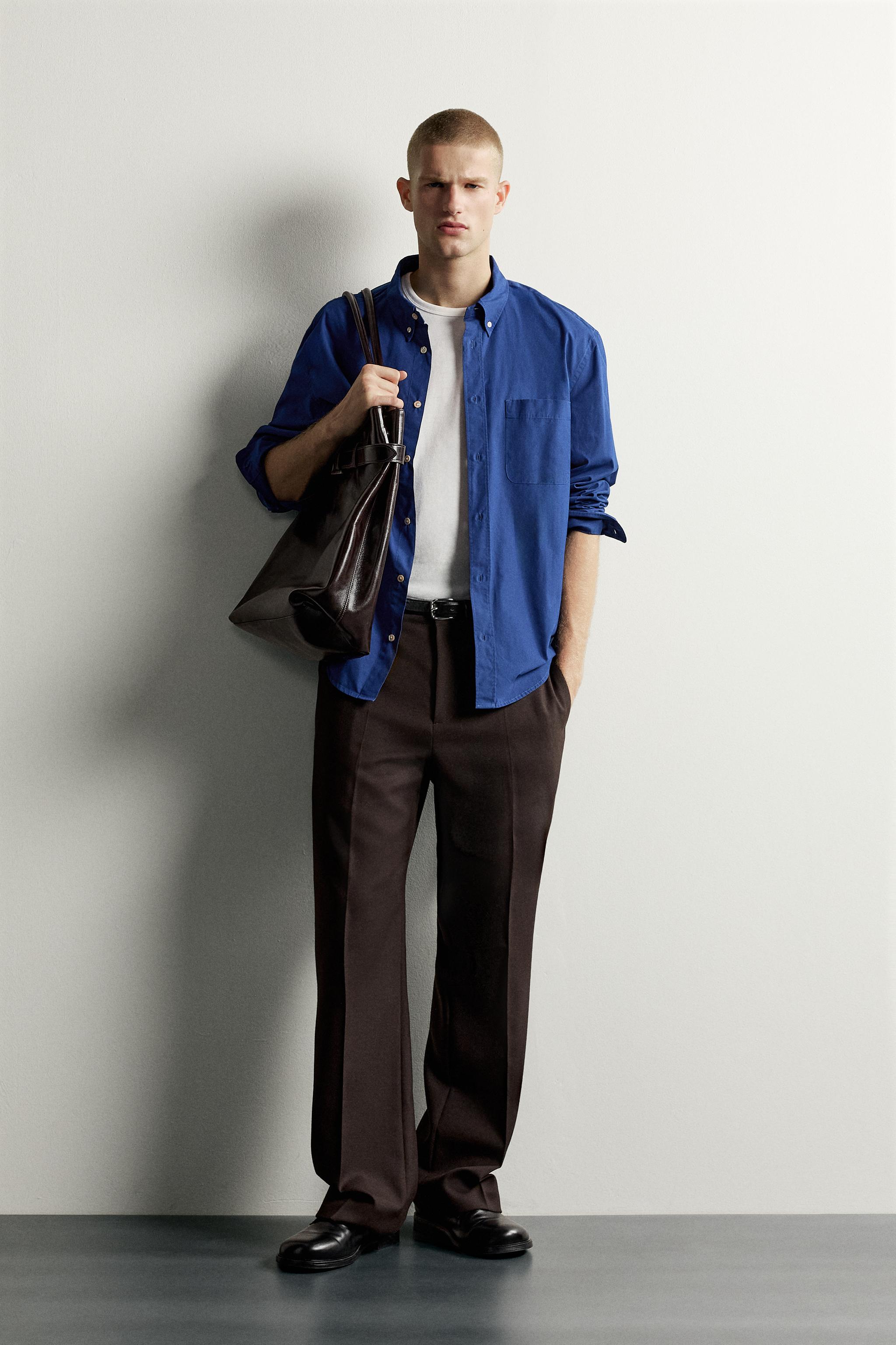 CHEMISE RELAXED FIT COTON CARREAUX