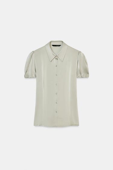 პერანგი პრიალა - Zara-ს Greenish