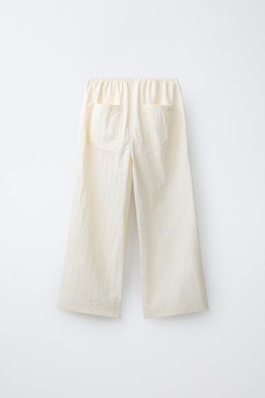 NYLON WIDE-LEG TROUSERS - Butter by Zara - Image 1