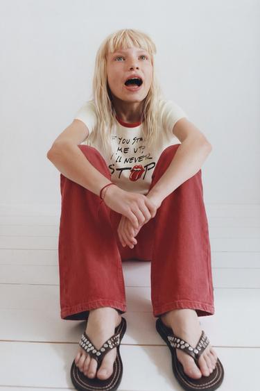 تيشرت بطبعة ROLLING STONES © - أبيض الخاص بـ Zara