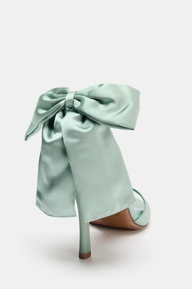 MAXI BOW HEELED SANDALS - Sea Green by Zara - Image 5