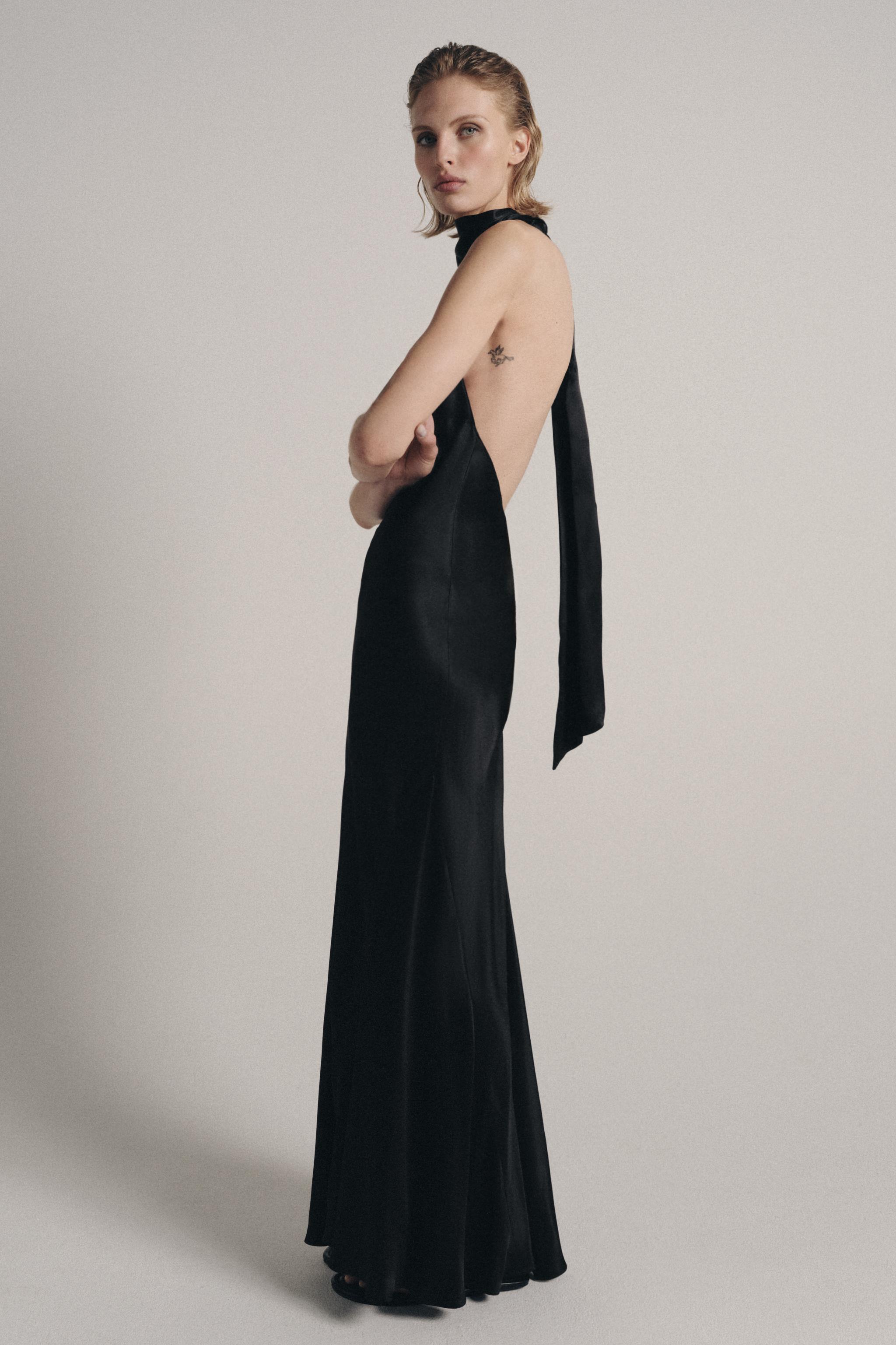 ZW COLLECTION SATEN HALTER ELBİSE - Görsel 2