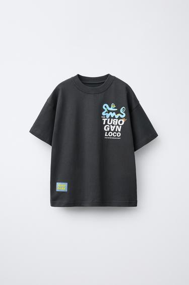 CAMISETA ESTAMPADO - Gris antracita de Zara