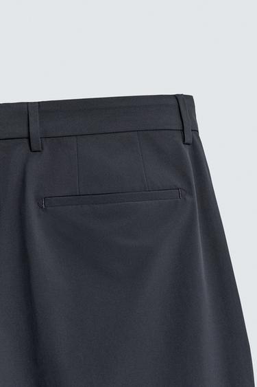 NON-IRON TECHNICAL SUIT TROUSERS - Navy blue by Zara - Image 9