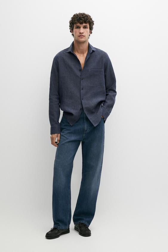 100% linen shirt with pocket from Zara - $180
