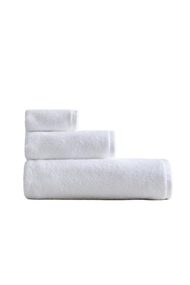 RICE STITCH COTTON BATH TOWEL - White by Zara