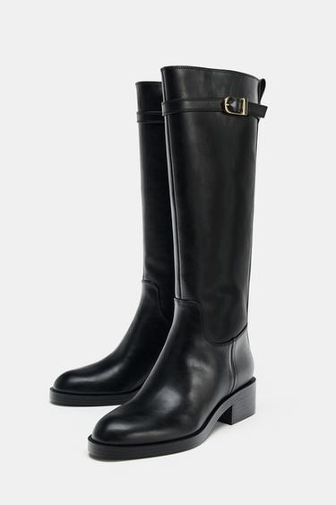 EQUESTRIAN BUCKLE BOOTS - Black by Zara - Image 3