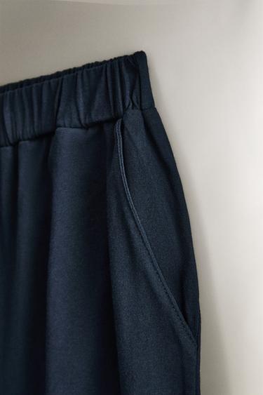PANTALON JERSEY - Bleu de Zara - Image 3