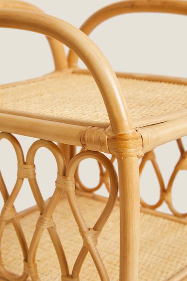 RATTAN BEDSIDE TABLE - Light beige by Zara - Image 3