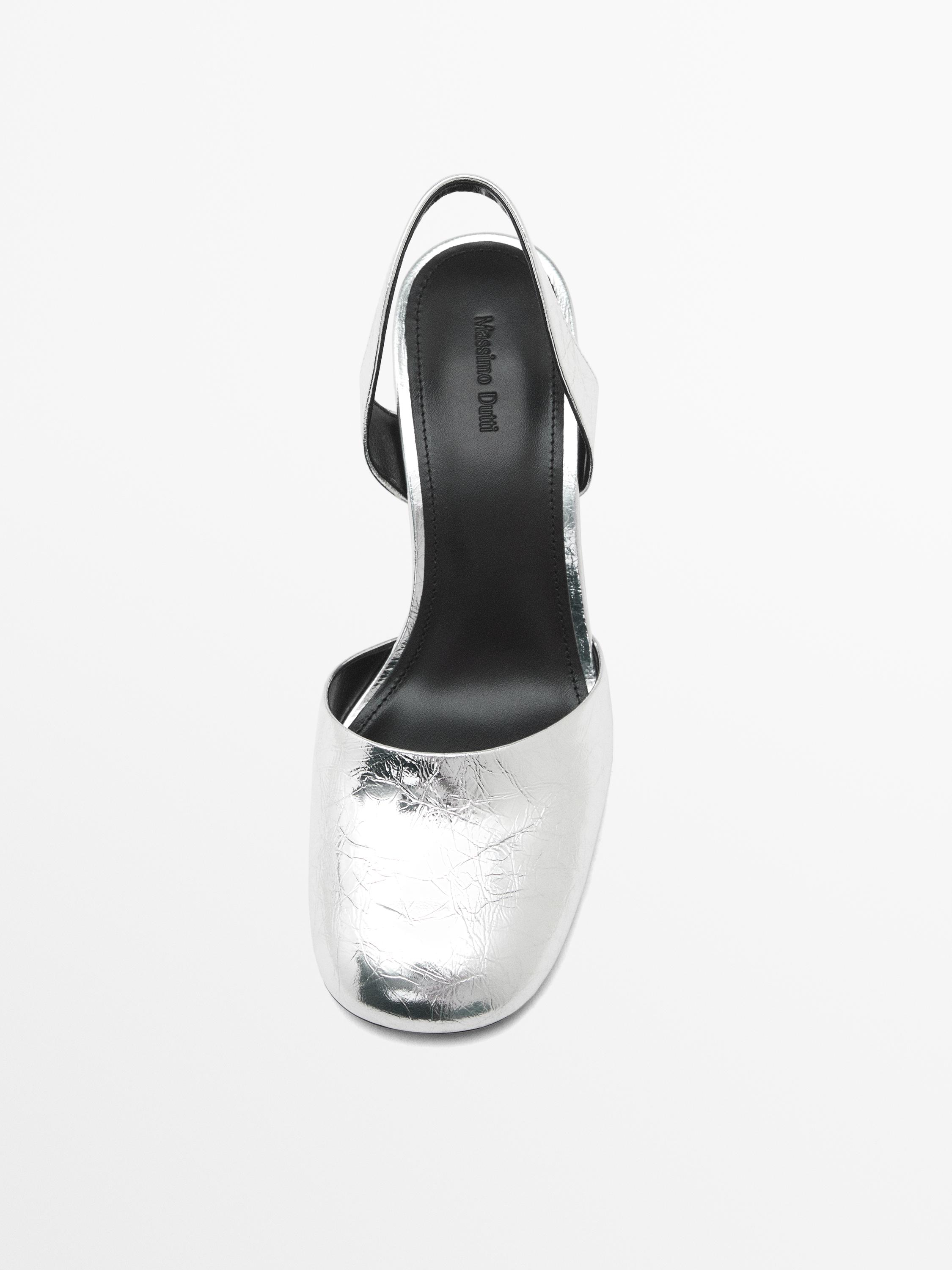 Metallic high-heel shoes - Silver | ZARA United States