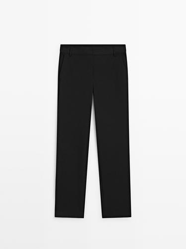 Zara Straight-leg technical trousers - Black