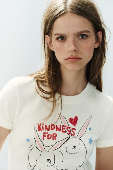 Zara FIORENZA ART T-SHIRT - White