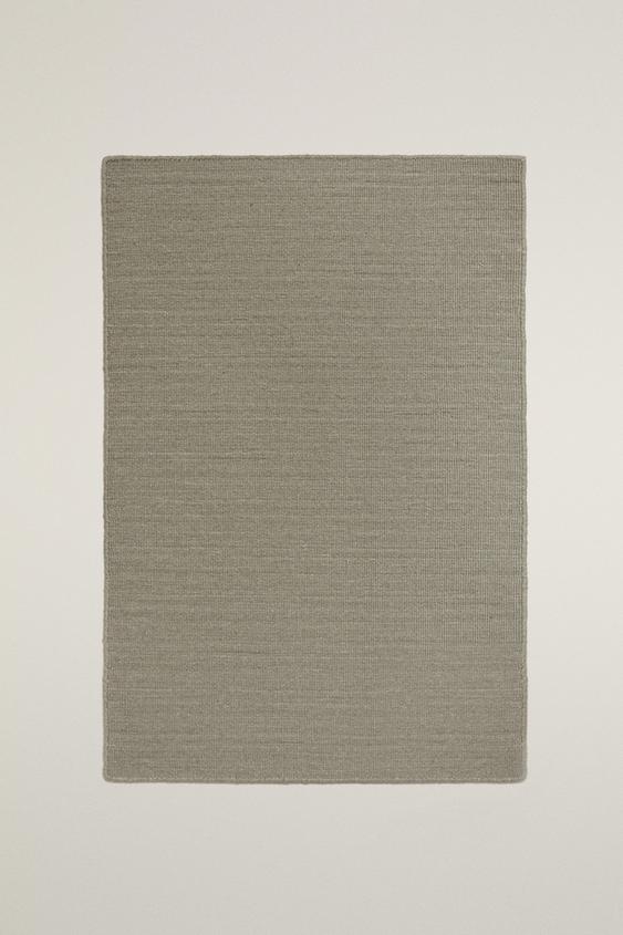 COTTON AND WOOL RUG WITH KNOTS - Grey by Zara - Image 0