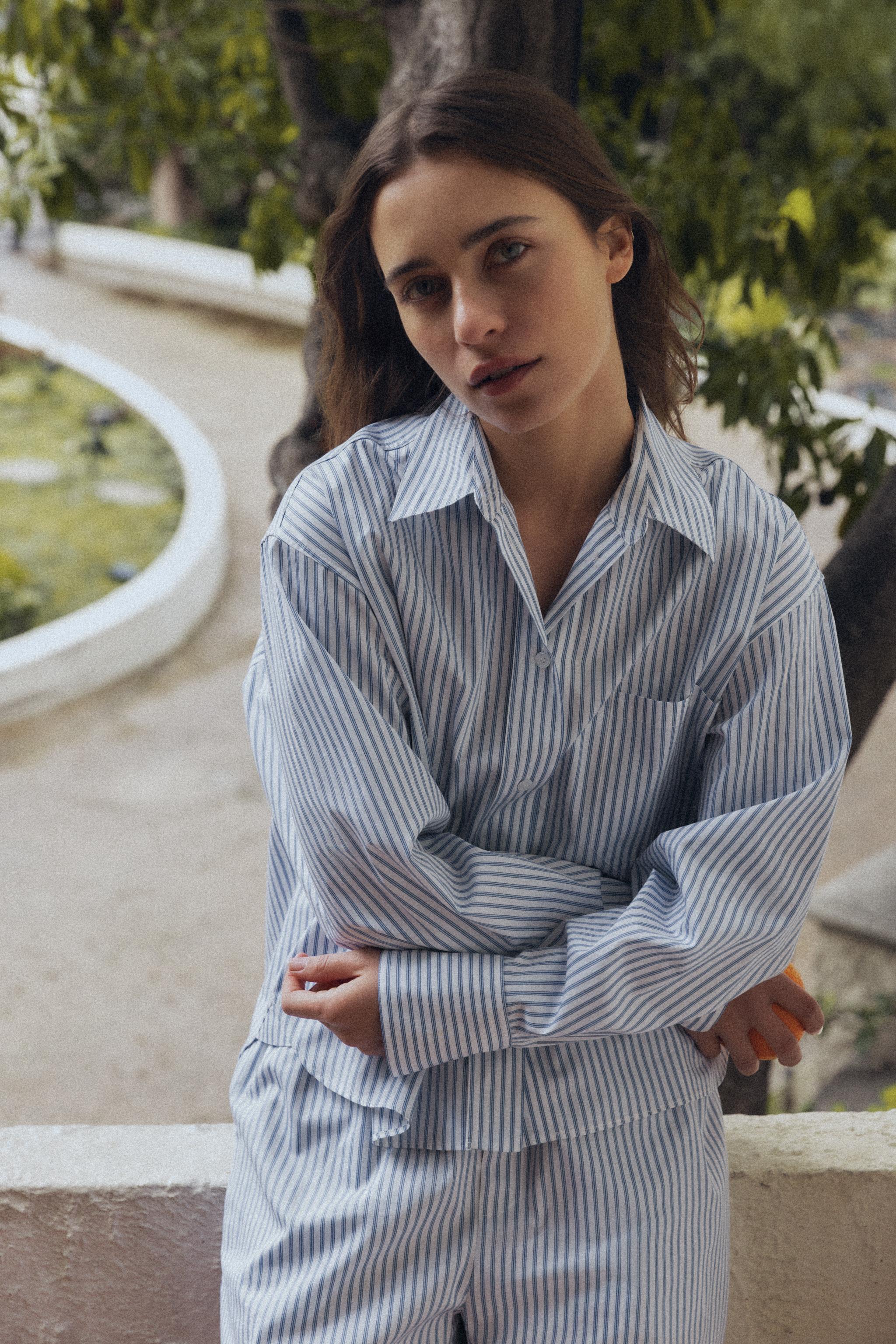 STRIPED PAJAMA SHIRT - Blue / White | ZARA United States