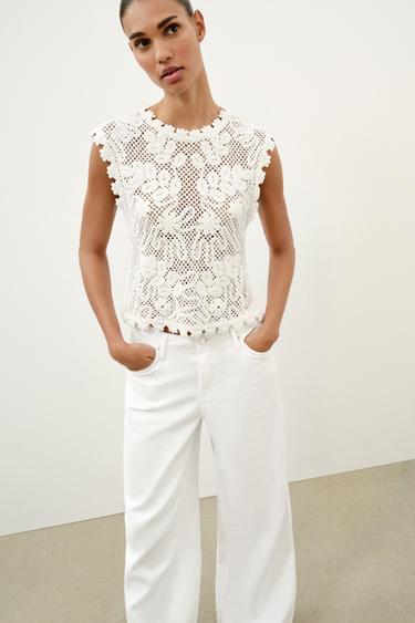 TOP CROCHET SANS MANCHES - Blanc de Zara - Image 5