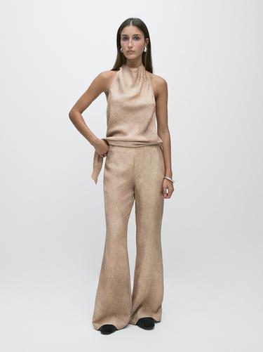 Pantalón fluido efecto desgastado - Piedra de Zara - Imagen 0