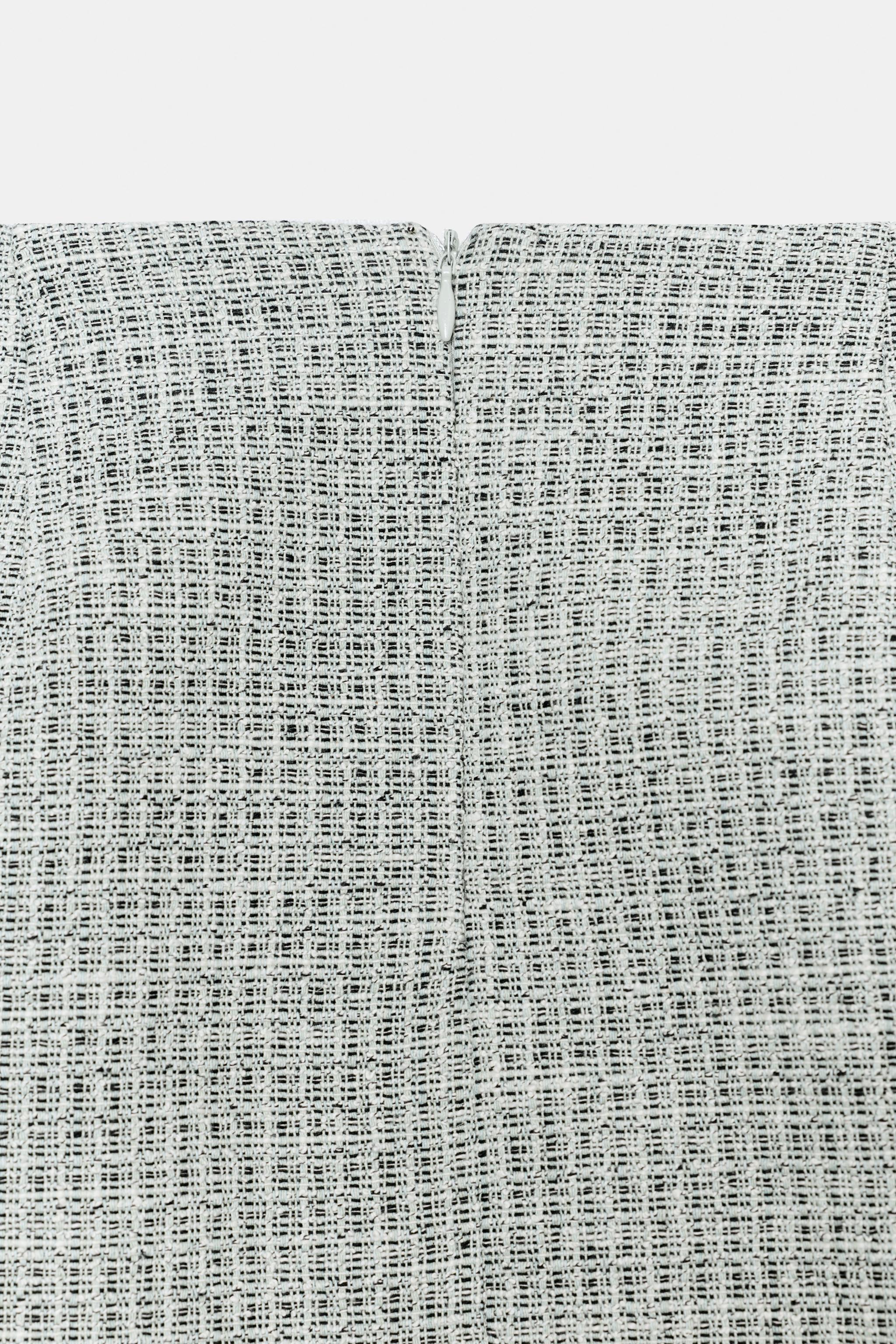 Женские юбки Zara TEXTURED FRAYED MINI SKIRT — фото 8