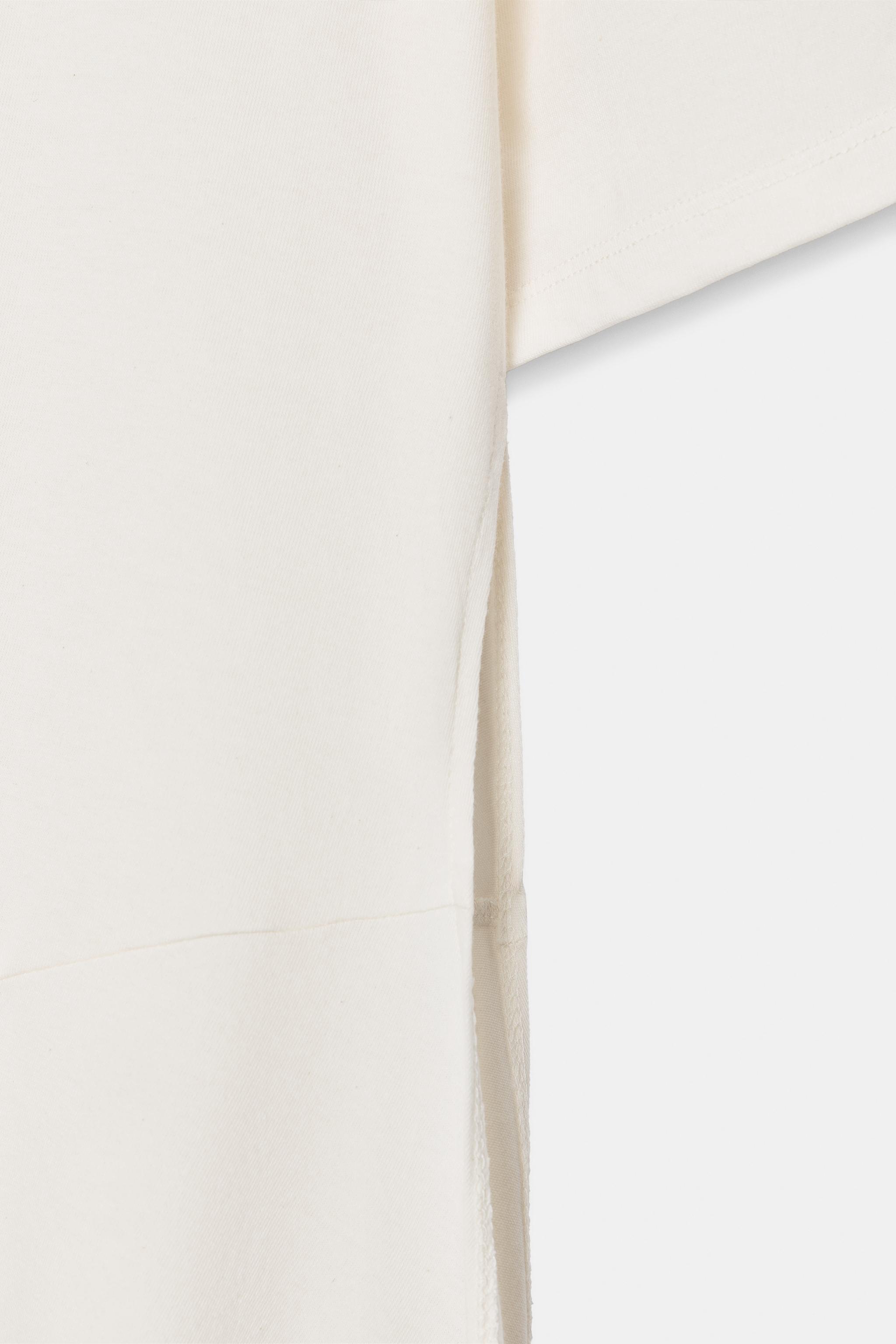 Zara ASİMETRİK YIRTMAÇLI T-SHIRT görsel 7