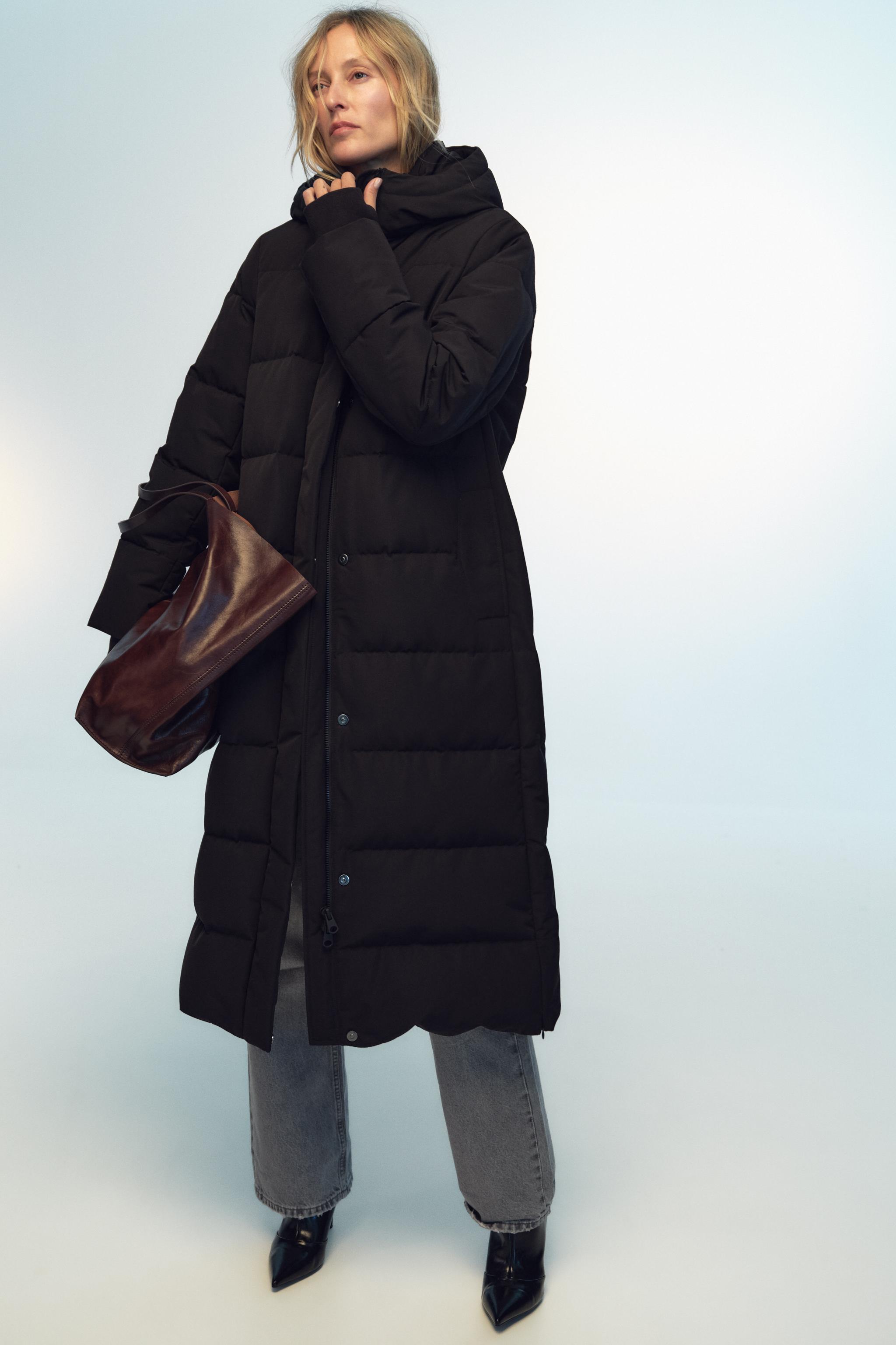 Long padded coat zara best sale