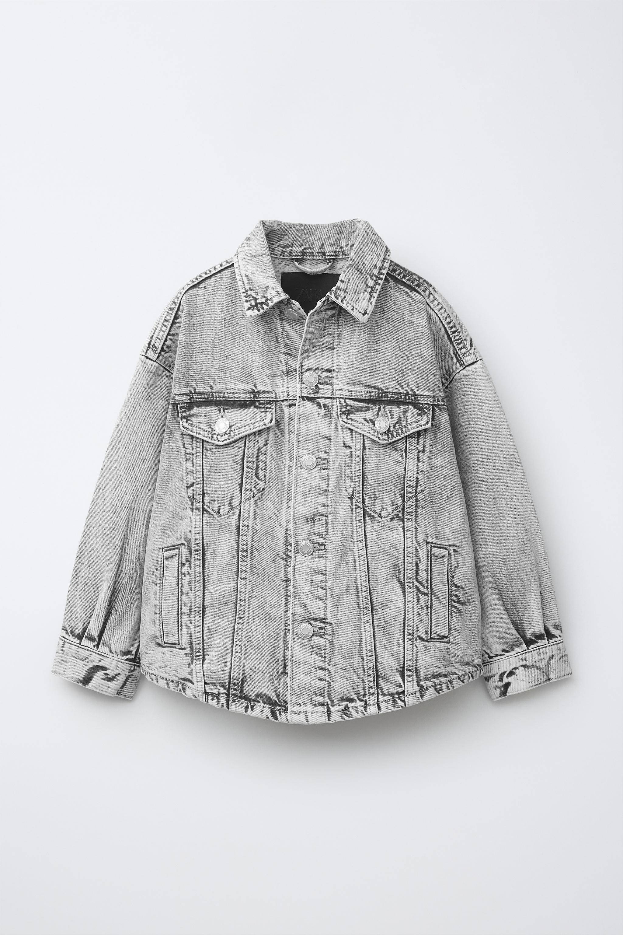 DENIM OVERSHIRT — Light gray