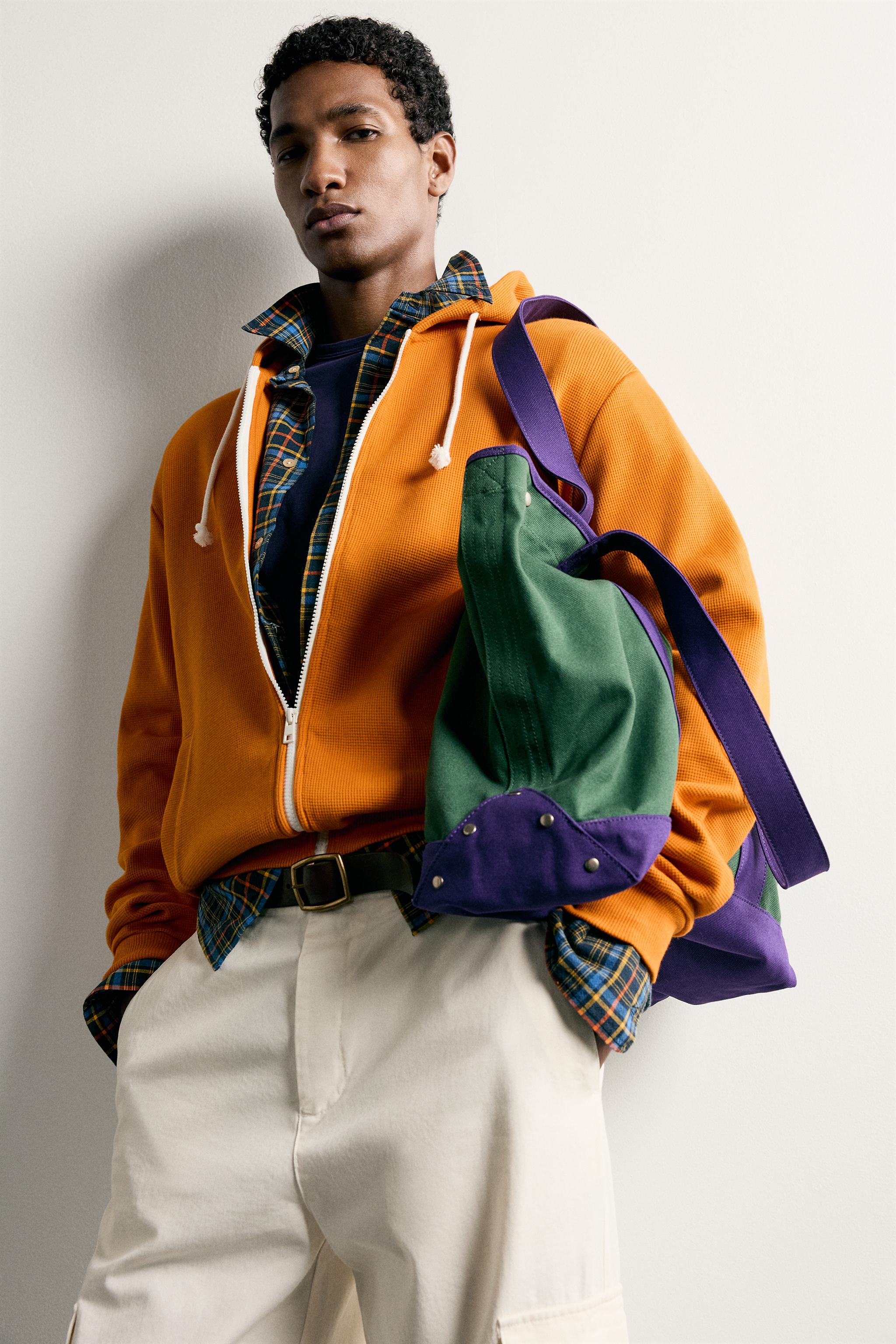 WAFFLE HOODED ZIP SWEATSHIRT