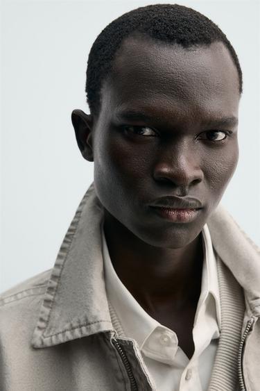 BLOUSON COUPE BOXY EFFET DÉLAVÉ - Gris / Marron clair de Zara - Image 5