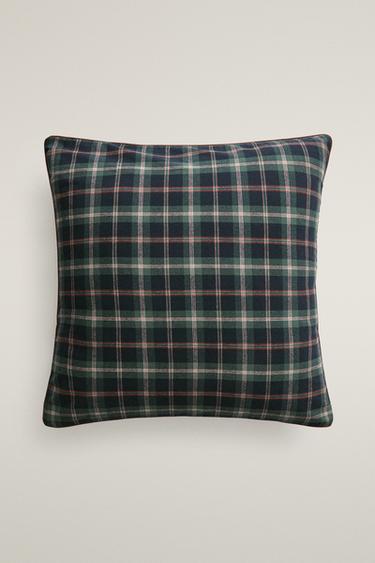 KIDS FLANNEL CHECK CHRISTMAS PILLOWCASE — navy 2