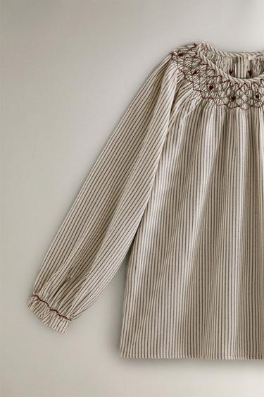 ENSEMBLE PYJAMA RAYURES FRONCÉ NOËL (ENSEMBLE DE 2) - Blanc cassé de Zara - Image 2