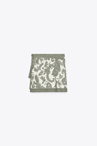 PRINTED WRAP SKIRT - Ecru / Green by Zara - Image 5