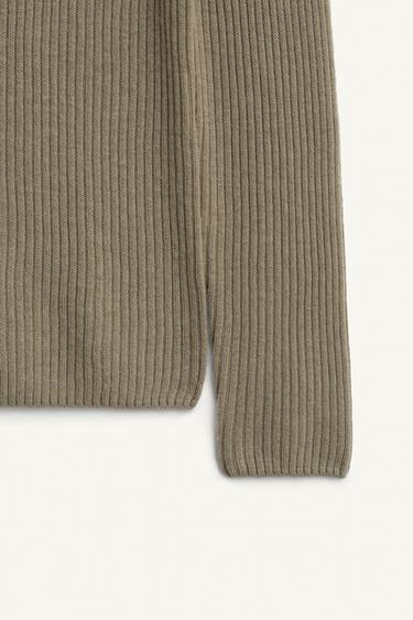 100% WOOL TURTLENECK JUMPER LIMITED EDITION - Light khaki by Zara - Image 6
