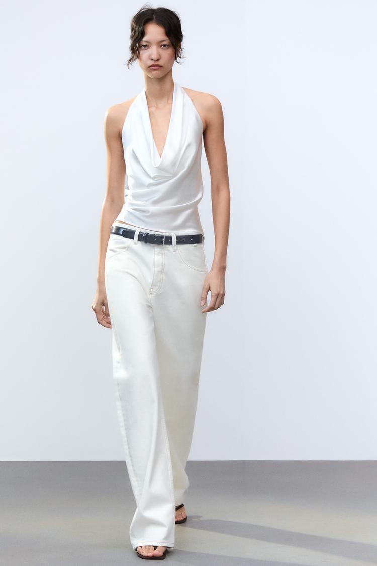 SATIN HALTER TOP