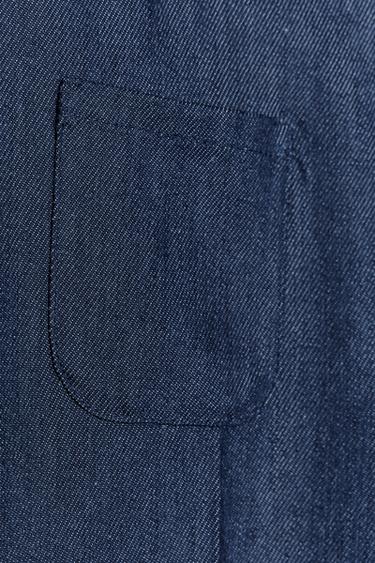 LIMITED EDITION HIGH-WAIST TROUSERS - Navy blue by Zara - Image 6