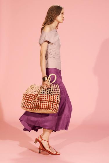 Zara LIMITED EDITION RAFFIA MAXI SHOPPER - Light beige