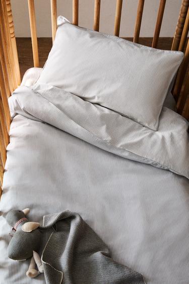 CHILDREN'S STRIPED DUVET COVER - Blue grey by Zara