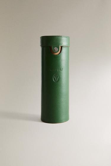 LEATHER TENNIS BALL CASE - Green by Zara