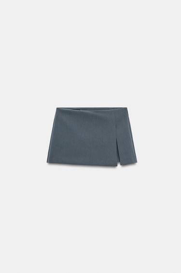 SKORT WITH SLIT - Dark grey by Zara
