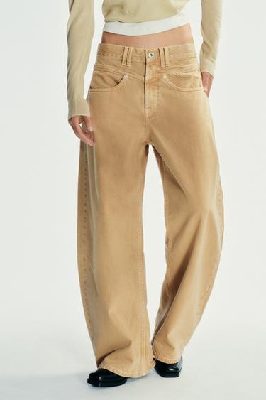 JEAN TRF BAGGY TAILLE BASSE - Ocre de Zara - Image 1