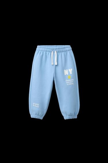 JOGGER-HOSE AUS JERSEY MIT SCHRIFTZUG - Hellblau von Zara - Bild 0