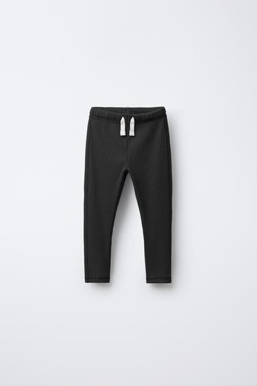 ЛЕГІНСИ В РУБЧИК З ЕТИКЕТКОЮ - Чорний Zara